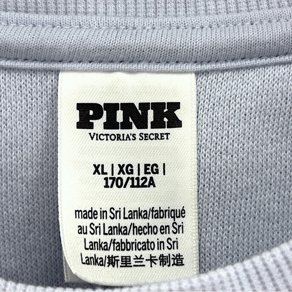 PINK Victoria’s Secret Purple Lavender Rhinestone Logo Sweatshirt XL - Picture 5 of 7